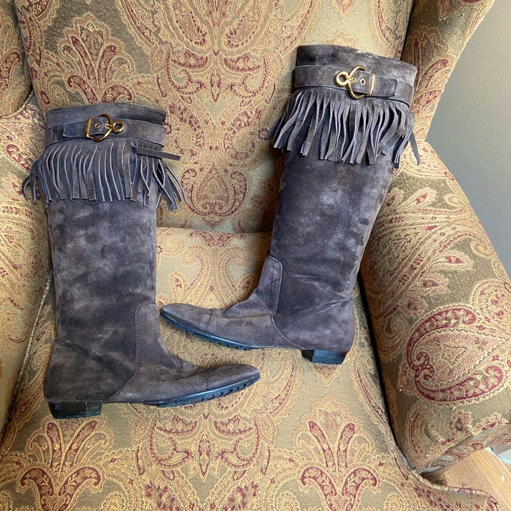 Louis Vuitton suede boots